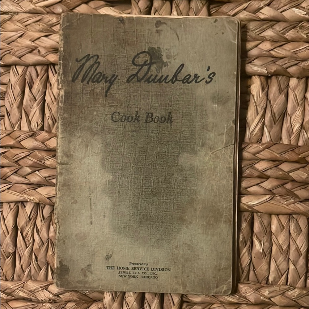 1927 Vintage Mary Dunbar's Cook Book